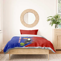 Costa Rica Toucan Bedding Set Red and Blue with National Seal and Tropical Bird Graphic - Wonder Print Shop