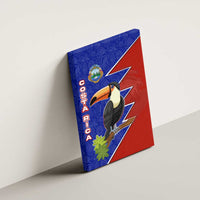 Costa Rica Toucan Canvas Wall Art Red and Blue with National Seal and Tropical Bird Graphic - Wonder Print Shop