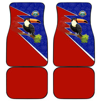 Costa Rica Toucan Car Mats Red and Blue with National Seal and Tropical Bird Graphic - Wonder Print Shop