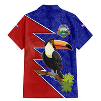 Costa Rica Toucan Family Matching Mermaid Dress and Hawaiian Shirt Red and Blue with National Seal and Tropical Bird Graphic - Wonder Print Shop
