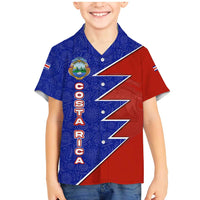 Costa Rica Toucan Family Matching Mermaid Dress and Hawaiian Shirt Red and Blue with National Seal and Tropical Bird Graphic - Wonder Print Shop