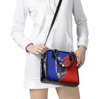 Costa Rica Toucan Shoulder Handbag Red and Blue with National Seal and Tropical Bird Graphic - Wonder Print Shop