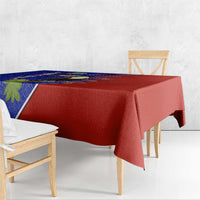Costa Rica Toucan Tablecloth Red and Blue with National Seal and Tropical Bird Graphic - Wonder Print Shop