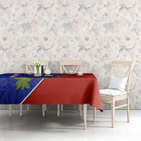 Costa Rica Toucan Tablecloth Red and Blue with National Seal and Tropical Bird Graphic - Wonder Print Shop
