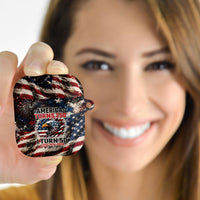 America Turns 250 Happy 50th Birthday AirPods Case Patriotic Eagle US Flag Distressed Splatter