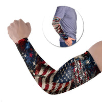 America Turns 250 Happy 50th Birthday Arm Sleeves Patriotic Eagle US Flag Distressed Splatter