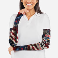 America Turns 250 Happy 50th Birthday Arm Sleeves Patriotic Eagle US Flag Distressed Splatter