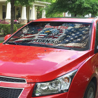 America Turns 250 Happy 50th Birthday Auto Sun Shade Patriotic Eagle US Flag Distressed Splatter