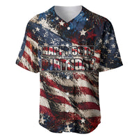 America Turns 250 Happy 50th Birthday Baseball Jersey Patriotic Eagle US Flag Distressed Splatter