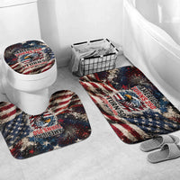 America Turns 250 Happy 50th Birthday Bathroom Set Patriotic Eagle US Flag Distressed Splatter