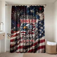America Turns 250 Happy 50th Birthday Bathroom Set Patriotic Eagle US Flag Distressed Splatter