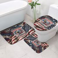 America Turns 250 Happy 50th Birthday Bathroom Set Patriotic Eagle US Flag Distressed Splatter