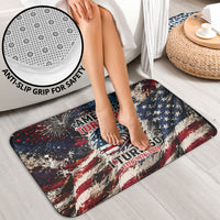 America Turns 250 Happy 50th Birthday Bathroom Set Patriotic Eagle US Flag Distressed Splatter