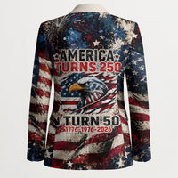 America Turns 250 Happy 50th Birthday Blazer Patriotic Eagle US Flag Distressed Splatter