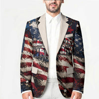 America Turns 250 Happy 50th Birthday Blazer Patriotic Eagle US Flag Distressed Splatter