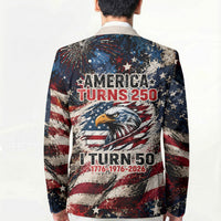 America Turns 250 Happy 50th Birthday Blazer Patriotic Eagle US Flag Distressed Splatter