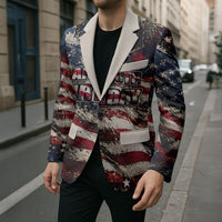 America Turns 250 Happy 50th Birthday Blazer Patriotic Eagle US Flag Distressed Splatter