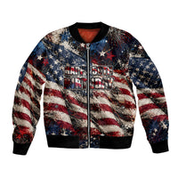 America Turns 250 Happy 50th Birthday Bomber Jacket Patriotic Eagle US Flag Distressed Splatter