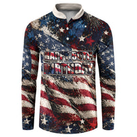 America Turns 250 Happy 50th Birthday Button Sweatshirt Patriotic Eagle US Flag Distressed Splatter