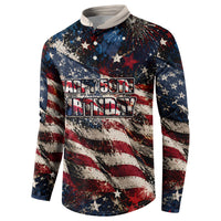 America Turns 250 Happy 50th Birthday Button Sweatshirt Patriotic Eagle US Flag Distressed Splatter