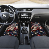 America Turns 250 Happy 50th Birthday Car Mats Patriotic Eagle US Flag Distressed Splatter