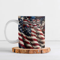 America Turns 250 Happy 50th Birthday Ceramic Mug Patriotic Eagle US Flag Distressed Splatter