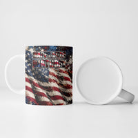 America Turns 250 Happy 50th Birthday Ceramic Mug Patriotic Eagle US Flag Distressed Splatter