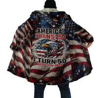 America Turns 250 Happy 50th Birthday Cloak Patriotic Eagle US Flag Distressed Splatter