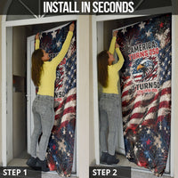 America Turns 250 Happy 50th Birthday Door Cover Patriotic Eagle US Flag Distressed Splatter