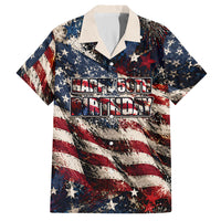 America Turns 250 Happy 50th Birthday Hawaiian Shirt Patriotic Eagle US Flag Distressed Splatter