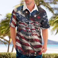 America Turns 250 Happy 50th Birthday Hawaiian Shirt Patriotic Eagle US Flag Distressed Splatter