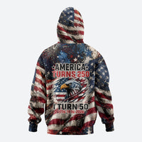 America Turns 250 Happy 50th Birthday Hoodie Patriotic Eagle US Flag Distressed Splatter