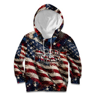 America Turns 250 Happy 50th Birthday Kid Hoodie Patriotic Eagle US Flag Distressed Splatter