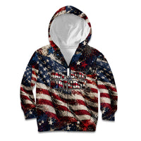 America Turns 250 Happy 50th Birthday Kid Hoodie Patriotic Eagle US Flag Distressed Splatter