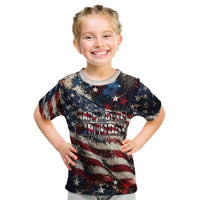 America Turns 250 Happy 50th Birthday Kid T Shirt Patriotic Eagle US Flag Distressed Splatter