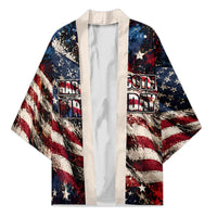 America Turns 250 Happy 50th Birthday Kimono Patriotic Eagle US Flag Distressed Splatter