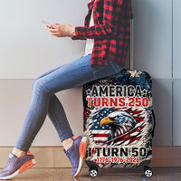 America Turns 250 Happy 50th Birthday Luggage Cover Patriotic Eagle US Flag Distressed Splatter
