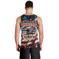 America Turns 250 Happy 50th Birthday Men Tank Top Patriotic Eagle US Flag Distressed Splatter