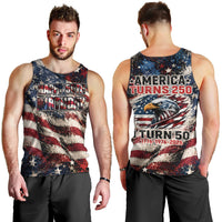 America Turns 250 Happy 50th Birthday Men Tank Top Patriotic Eagle US Flag Distressed Splatter