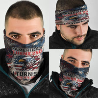 America Turns 250 Happy 50th Birthday Neck Gaiter Patriotic Eagle US Flag Distressed Splatter