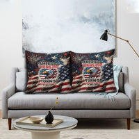 America Turns 250 Happy 50th Birthday Pillow Cover Patriotic Eagle US Flag Distressed Splatter