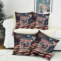 America Turns 250 Happy 50th Birthday Pillow Cover Patriotic Eagle US Flag Distressed Splatter