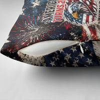 America Turns 250 Happy 50th Birthday Pillow Cover Patriotic Eagle US Flag Distressed Splatter