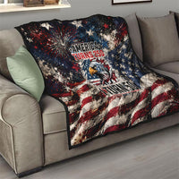 America Turns 250 Happy 50th Birthday Quilt Patriotic Eagle US Flag Distressed Splatter