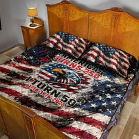America Turns 250 Happy 50th Birthday Quilt Bed Set Patriotic Eagle US Flag Distressed Splatter