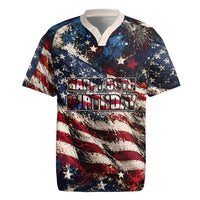 America Turns 250 Happy 50th Birthday Rugby Jersey Patriotic Eagle US Flag Distressed Splatter