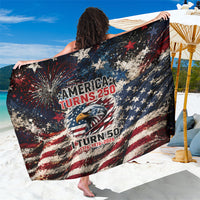 America Turns 250 Happy 50th Birthday Sarong Patriotic Eagle US Flag Distressed Splatter