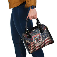 America Turns 250 Happy 50th Birthday Shoulder Handbag Patriotic Eagle US Flag Distressed Splatter