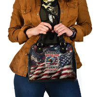 America Turns 250 Happy 50th Birthday Shoulder Handbag Patriotic Eagle US Flag Distressed Splatter