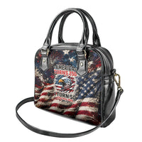 America Turns 250 Happy 50th Birthday Shoulder Handbag Patriotic Eagle US Flag Distressed Splatter